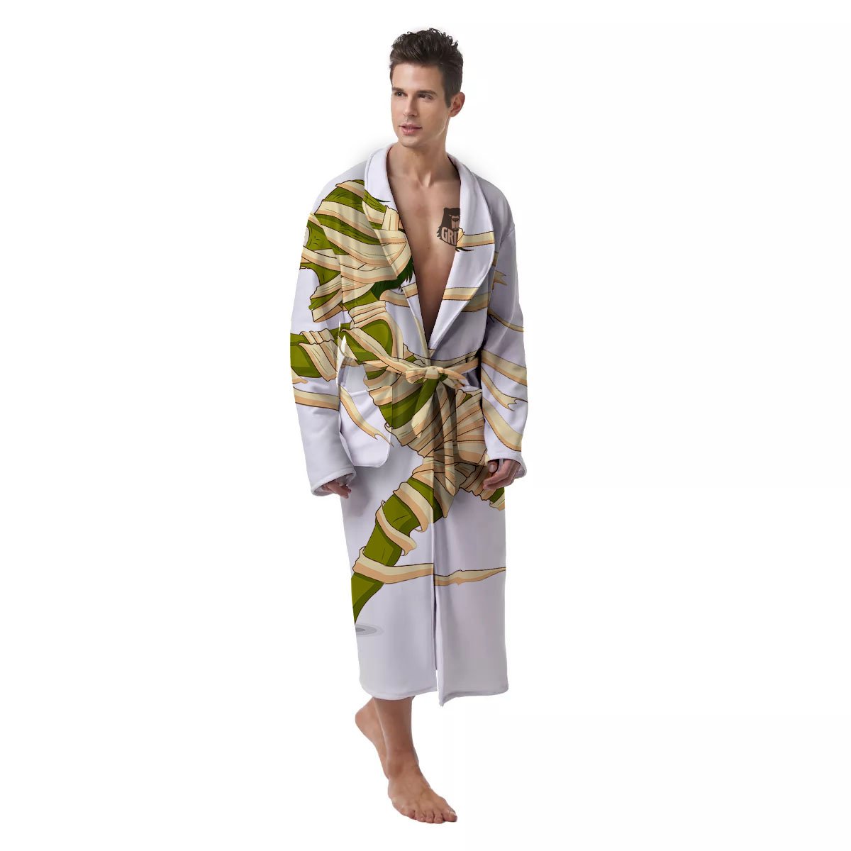 Mummy Running Print Men's Robe-grizzshop