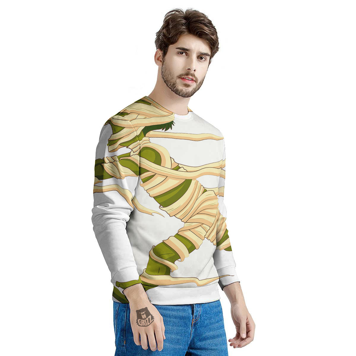 Mummy Running Print Men's Sweatshirt-grizzshop