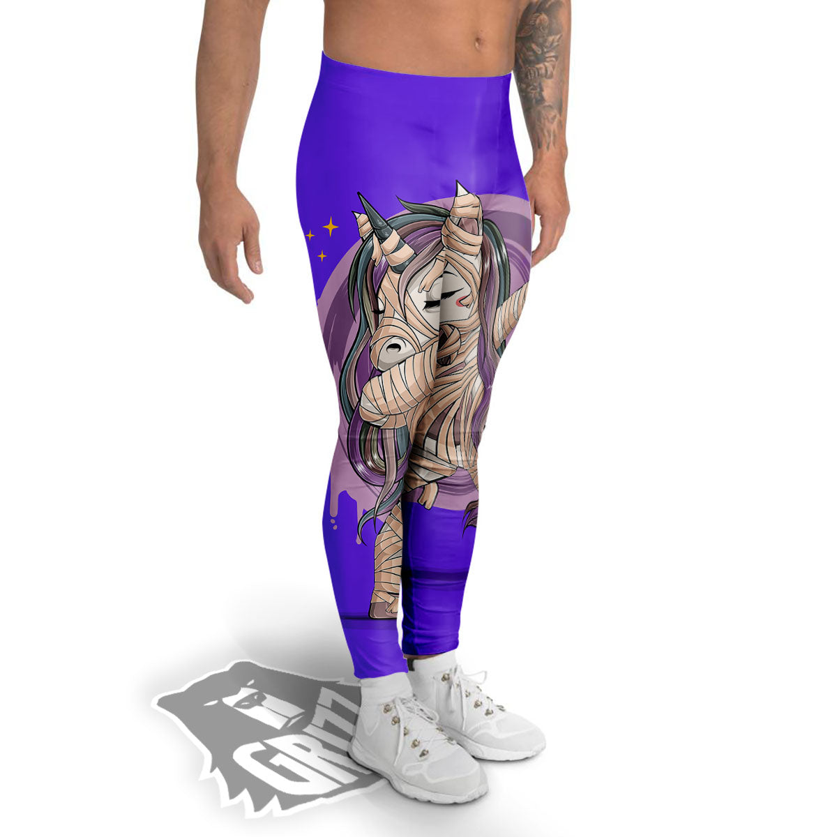 Mummy Unicorn Dap Print Men's Leggings-grizzshop