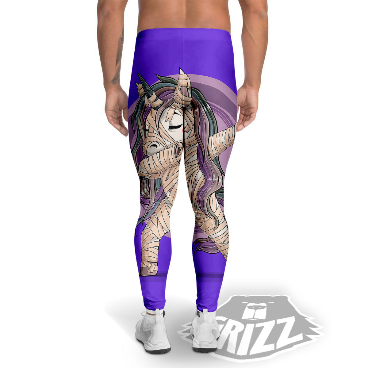 Mummy Unicorn Dap Print Men's Leggings-grizzshop