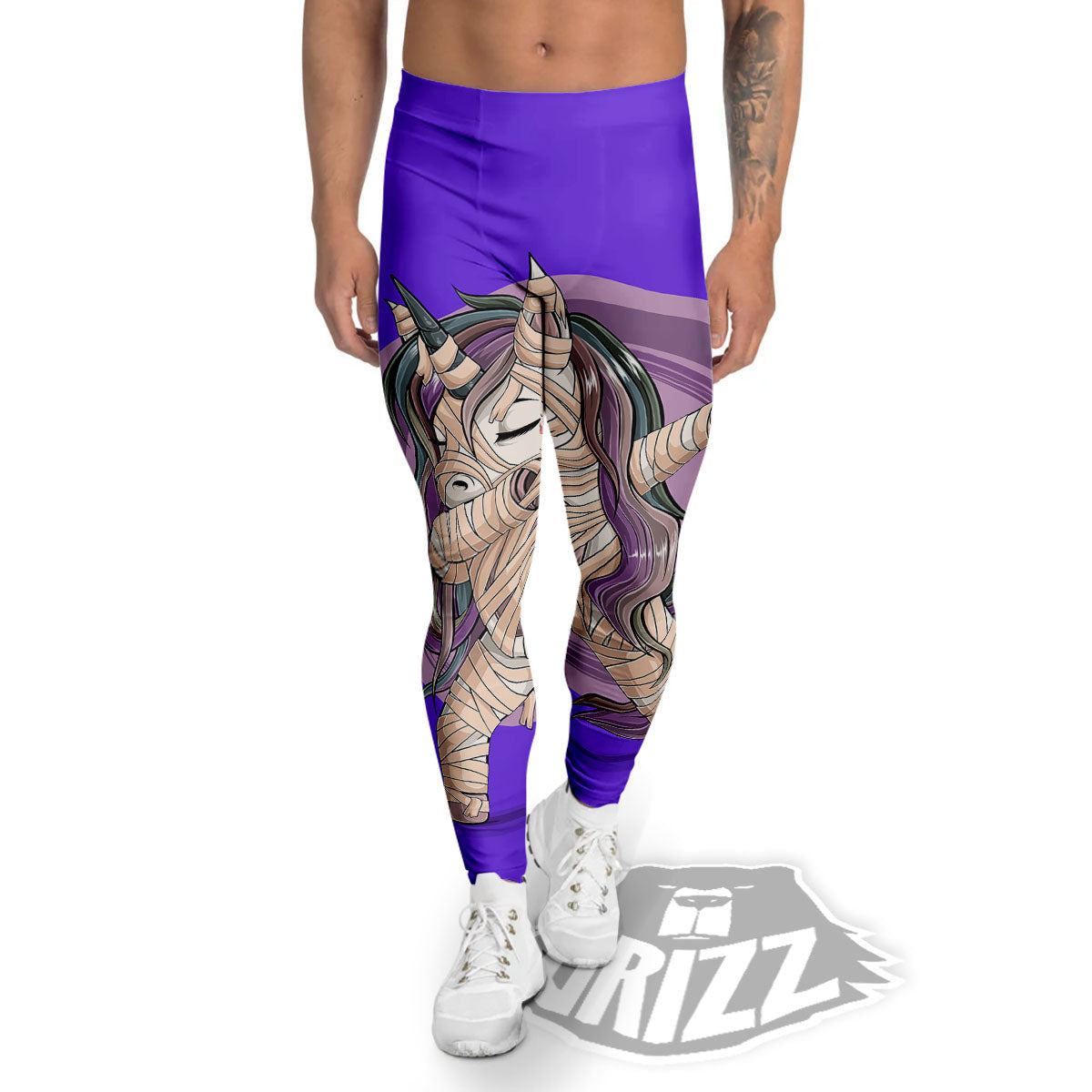 Mummy Unicorn Dap Print Men's Leggings-grizzshop