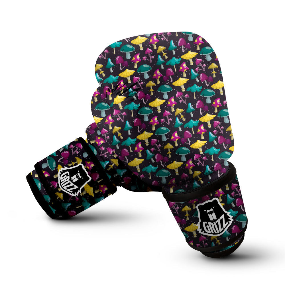 Mushroom Cartoon Print Pattern Boxing Gloves-grizzshop