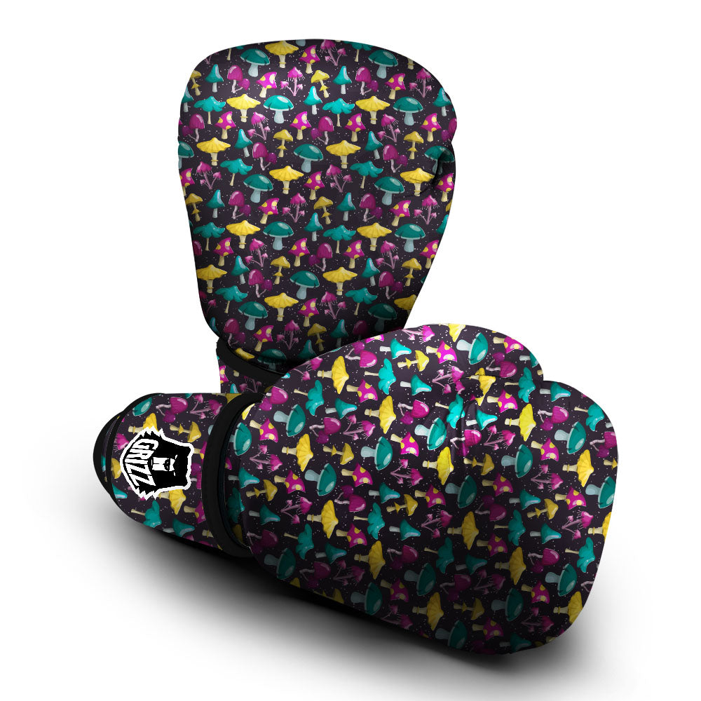 Mushroom Cartoon Print Pattern Boxing Gloves-grizzshop