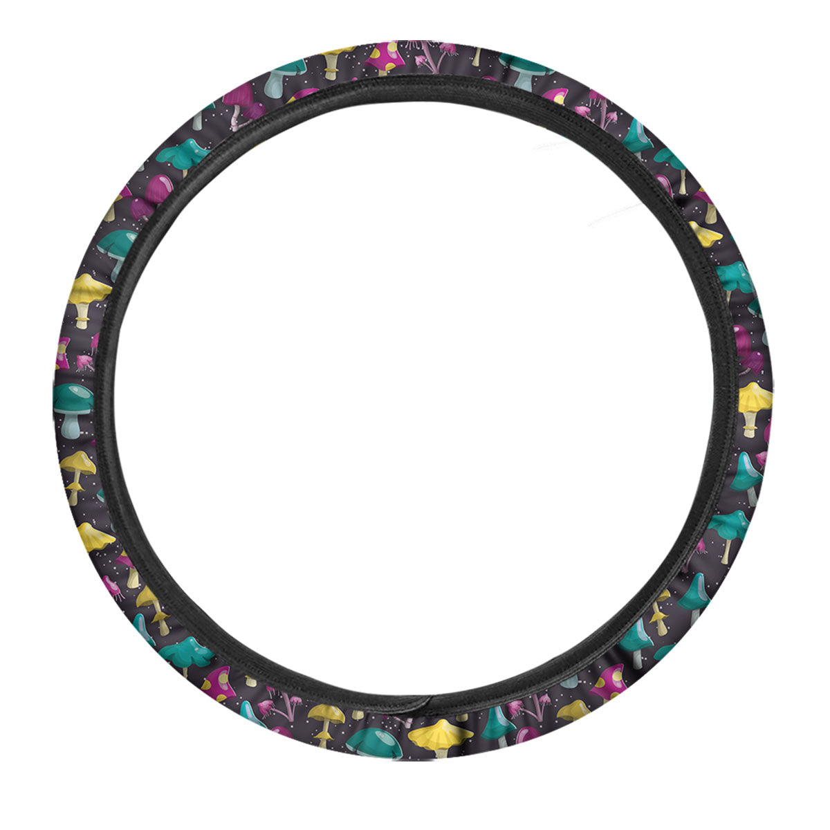 Mushroom Cartoon Print Pattern Car Steering Wheel Cover-grizzshop