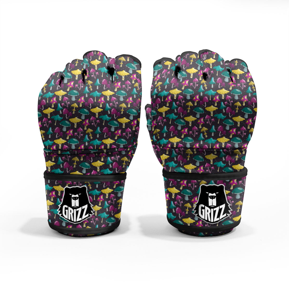 Mushroom Cartoon Print Pattern MMA Gloves-grizzshop