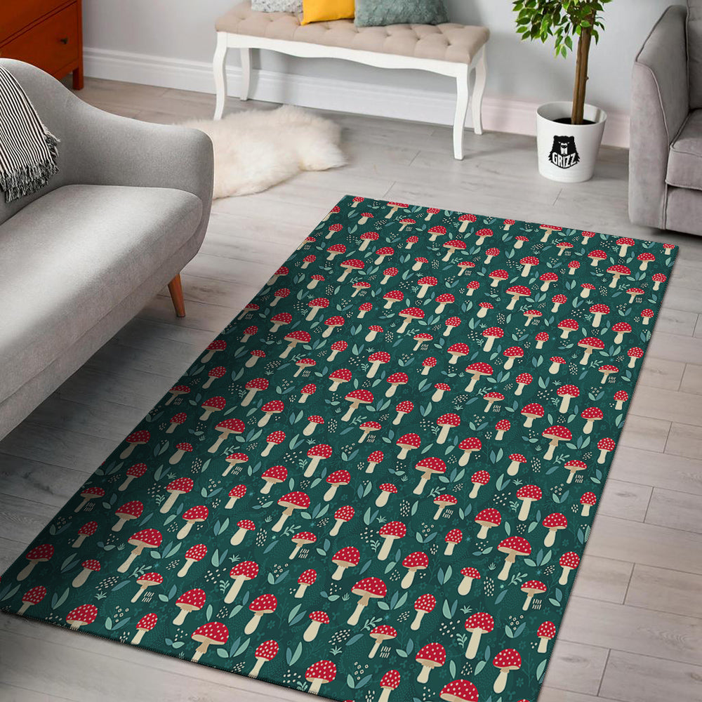 Mushroom Cute Print Pattern Floor Mat-grizzshop