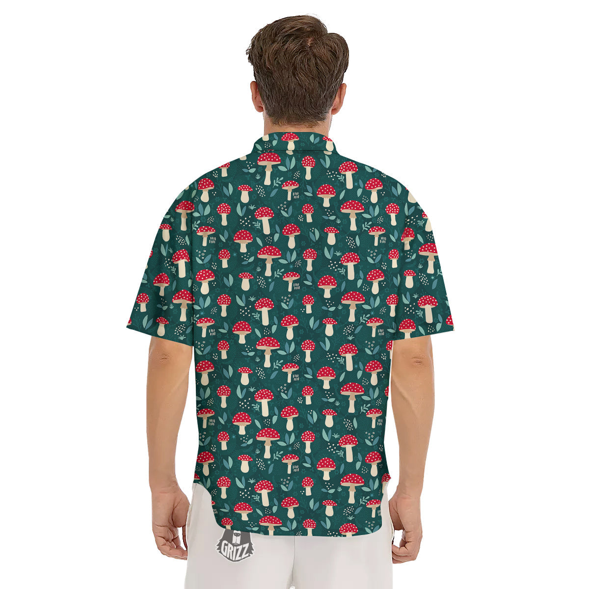 Mushroom Cute Print Pattern Men's Short Sleeve Shirts-grizzshop