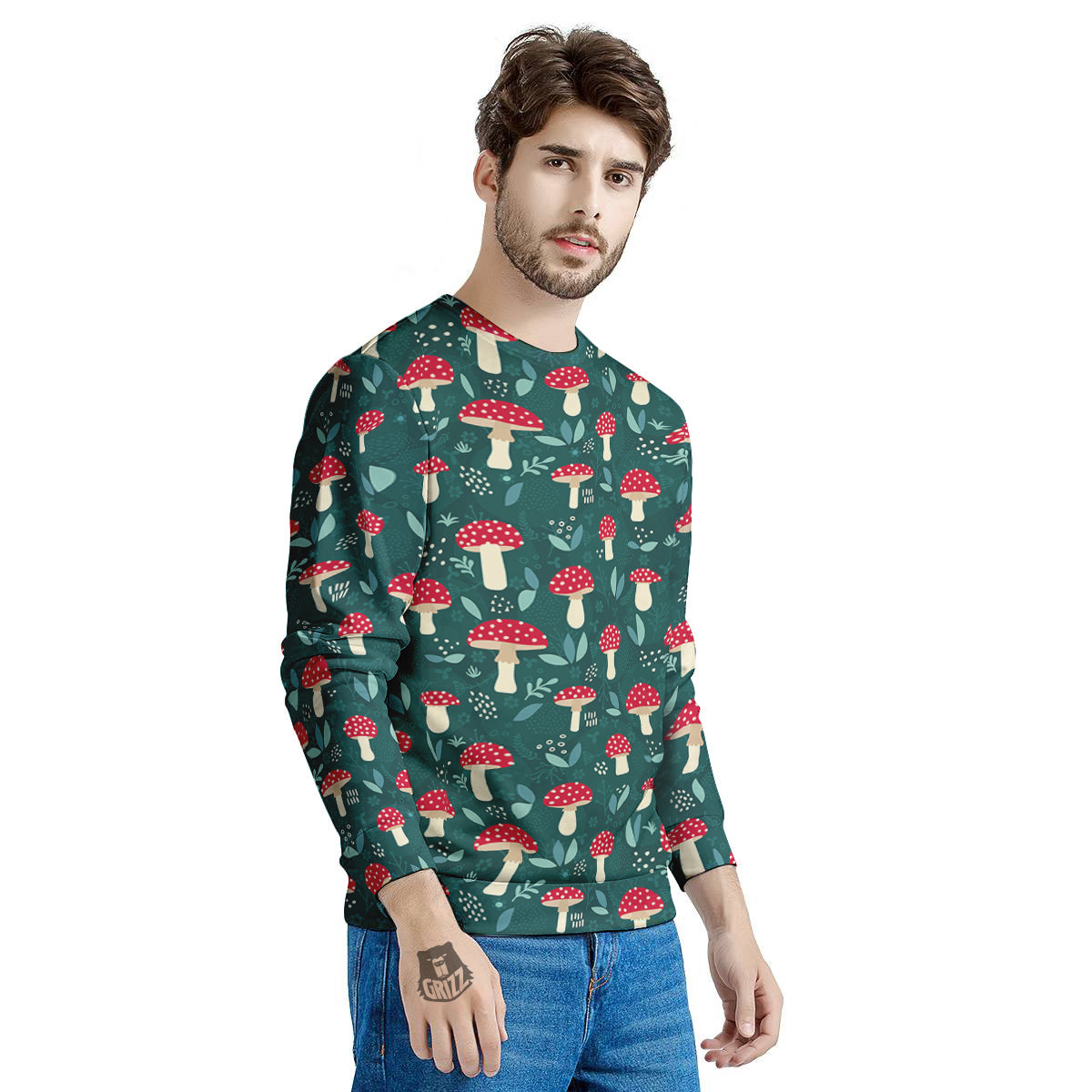 Mushroom Cute Print Pattern Men's Sweatshirt-grizzshop