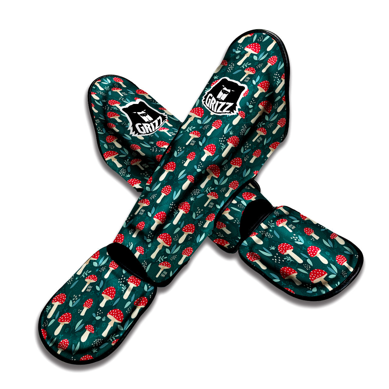 Mushroom Cute Print Pattern Muay Thai Shin Guards-grizzshop