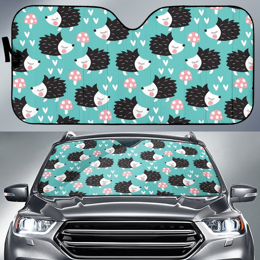 Mushroom Hedgehogs Car Sun Shade-grizzshop