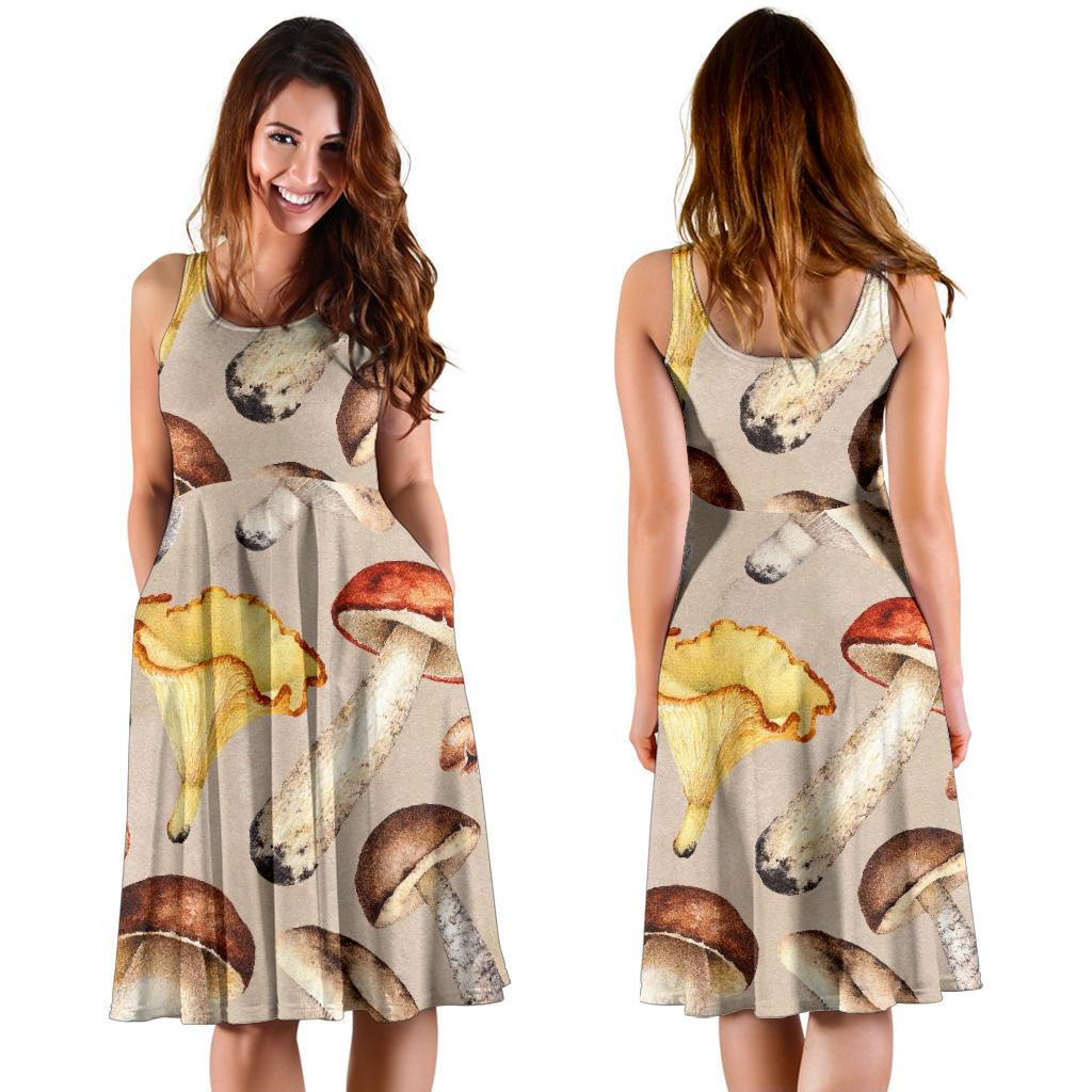Mushroom Pattern Print Dress-grizzshop