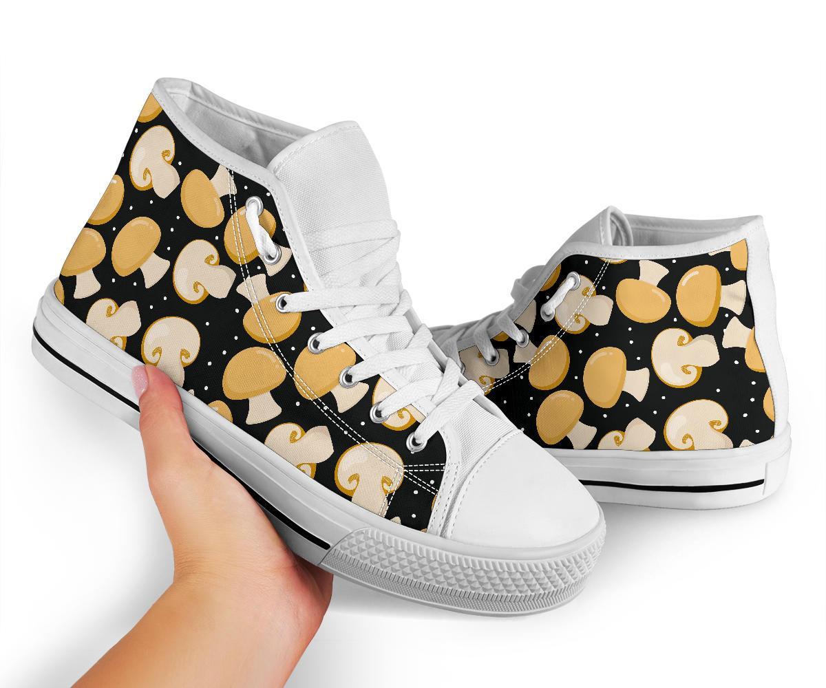 Mushroom Print Pattern Men Women's High Top Shoes-grizzshop