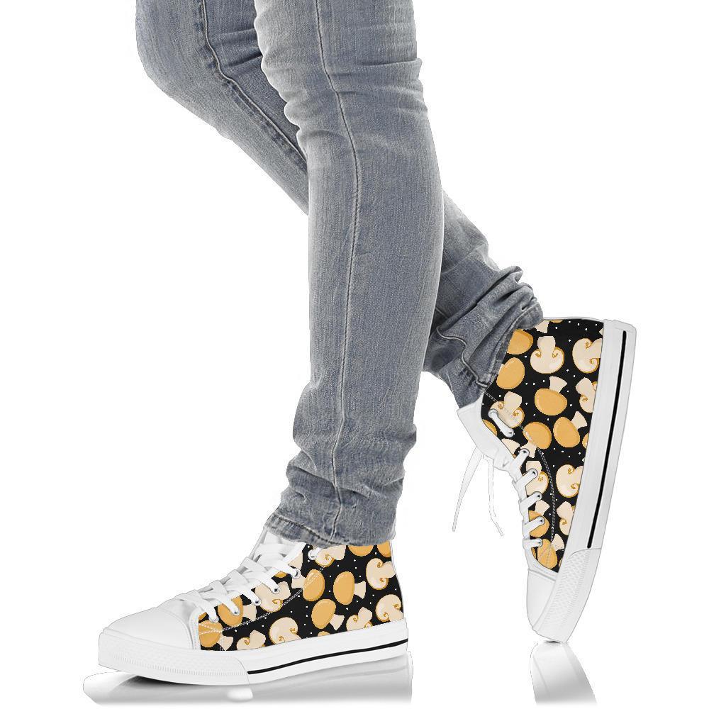 Mushroom Print Pattern Men Women's High Top Shoes-grizzshop