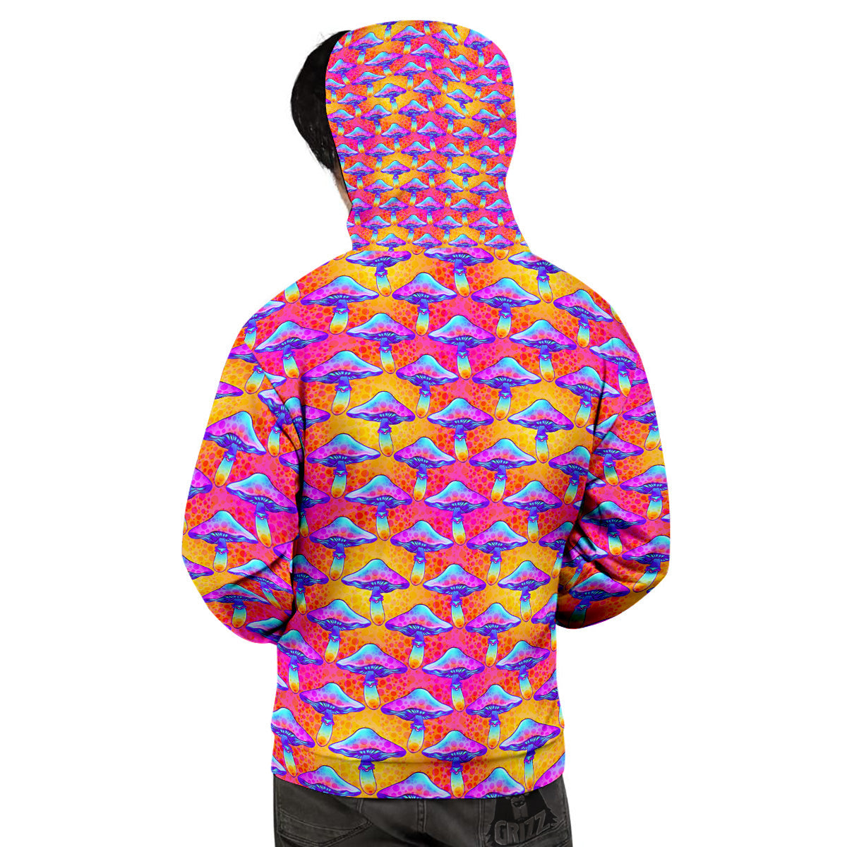 Mushroom Psychedelic Hippie Print Pattern Men's Hoodie-grizzshop