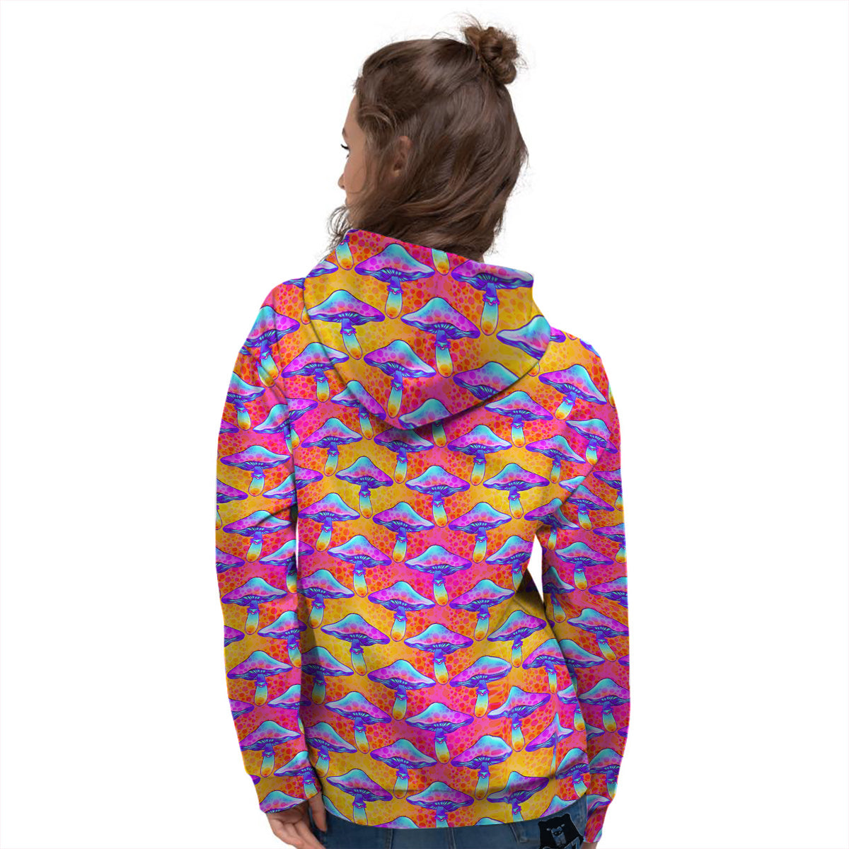 Mushroom Psychedelic Hippie Print Pattern Women's Hoodie-grizzshop