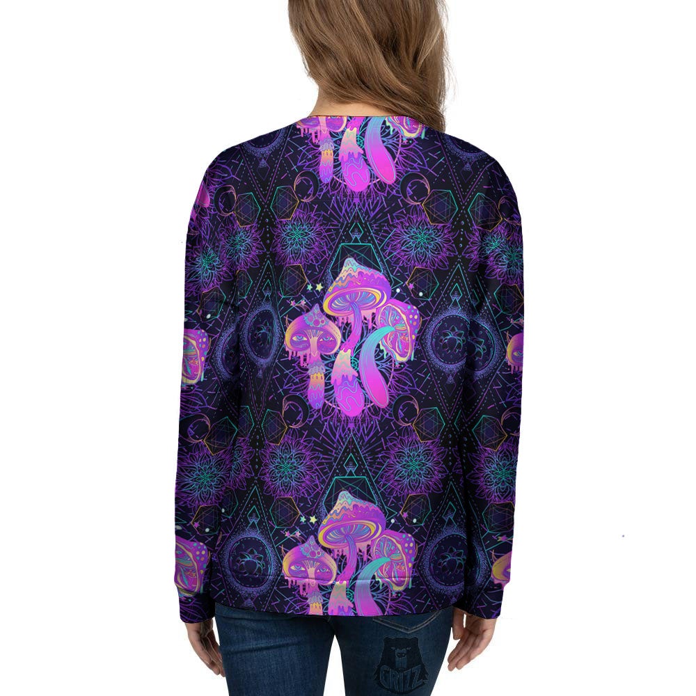 Mushroom Psychedelic Print Pattern Women's Sweatshirt-grizzshop