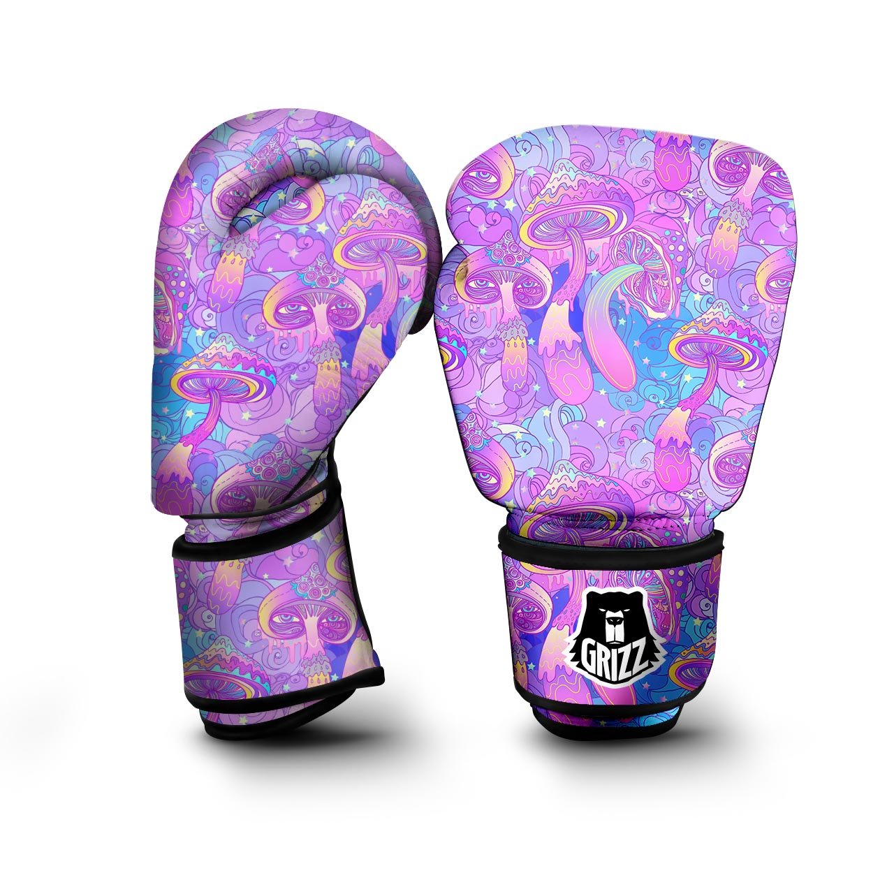 Mushroom Psychedelic Trippy Boxing Gloves-grizzshop