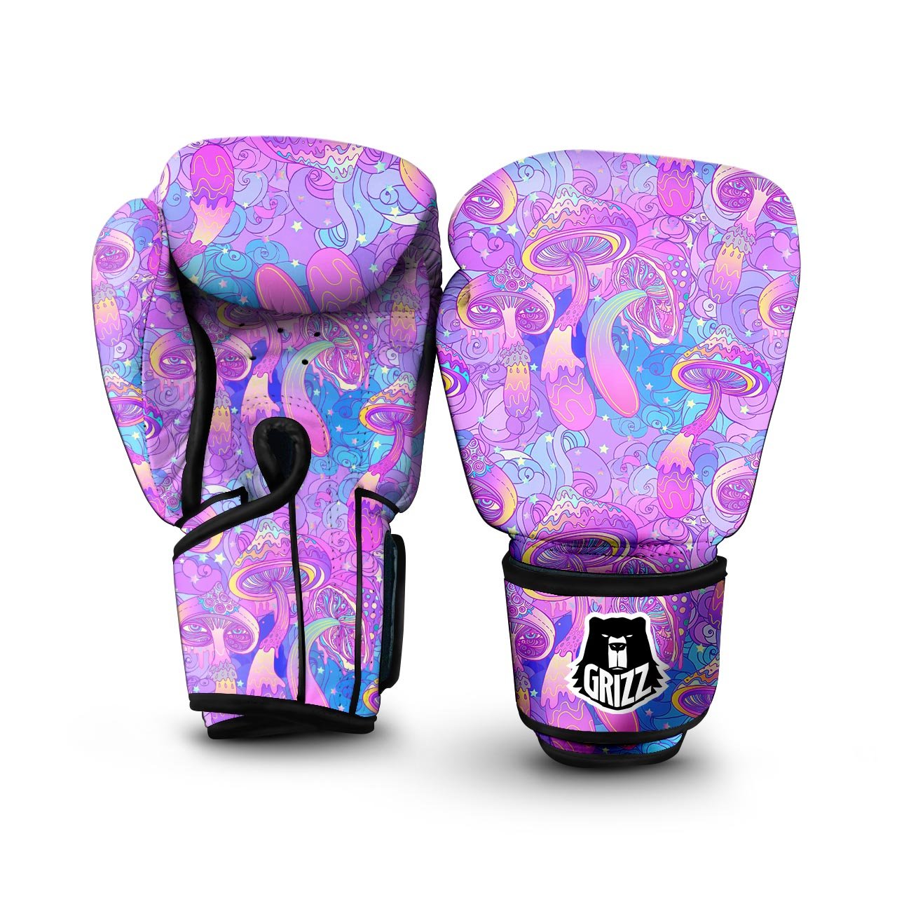 Mushroom Psychedelic Trippy Boxing Gloves-grizzshop