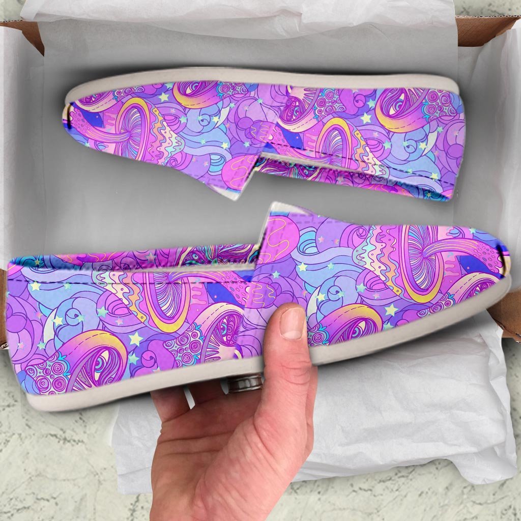 Mushroom Psychedelic Trippy Canvas Shoes-grizzshop