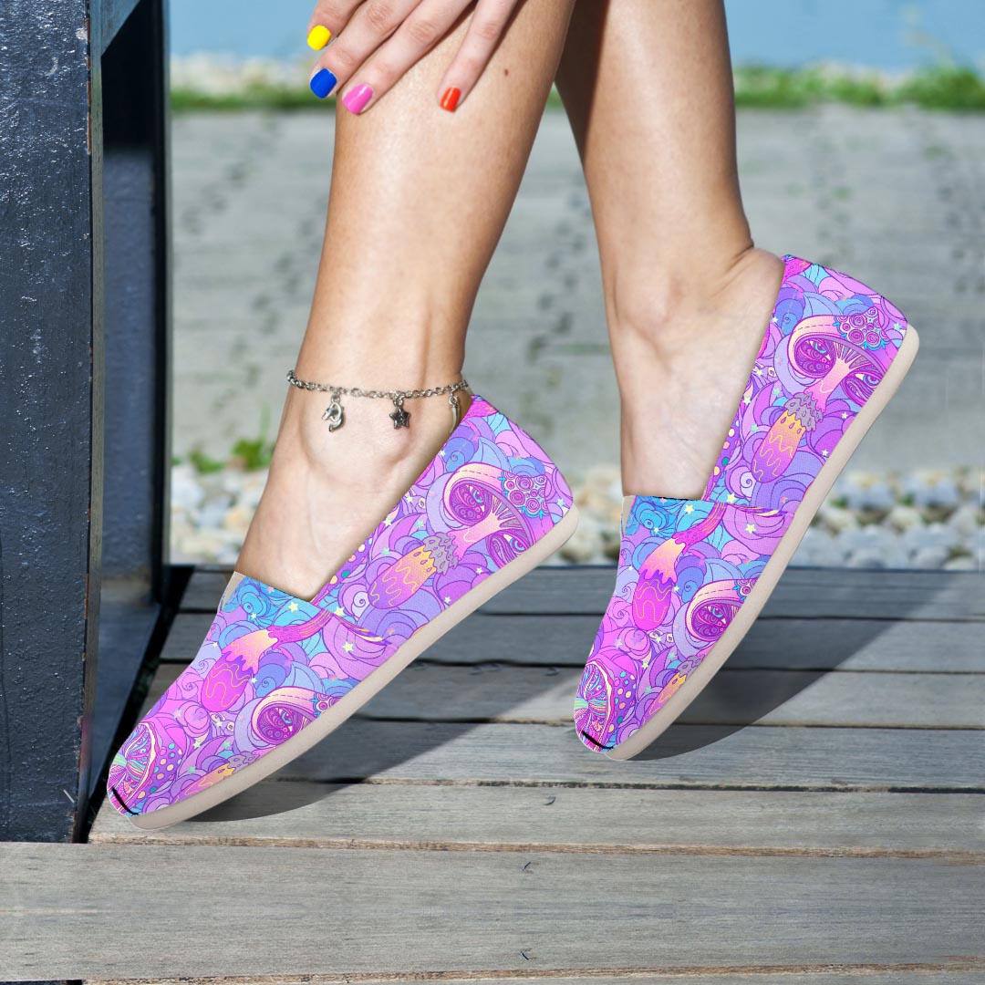 Mushroom Psychedelic Trippy Canvas Shoes-grizzshop