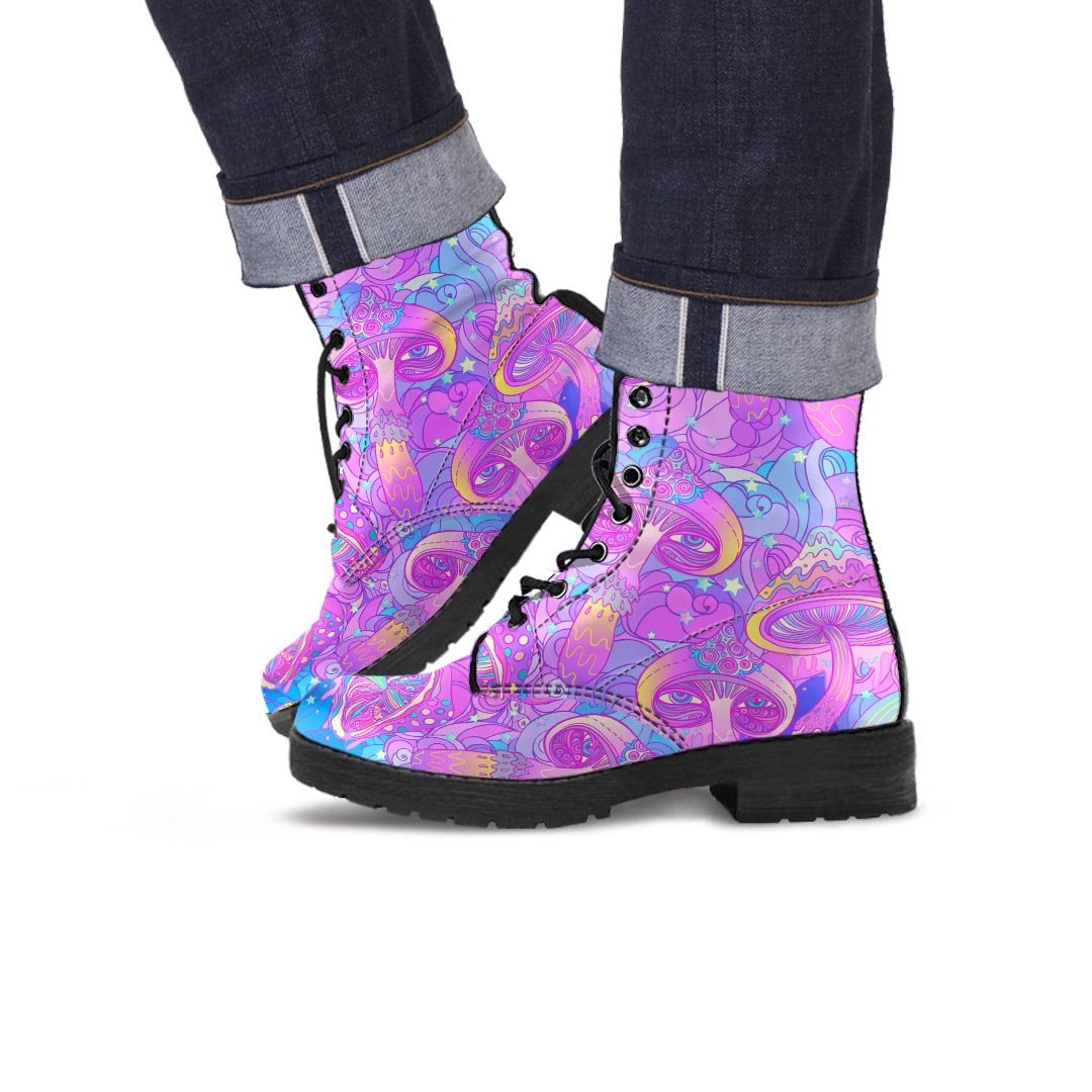Mushroom Psychedelic Trippy Men's Boots-grizzshop