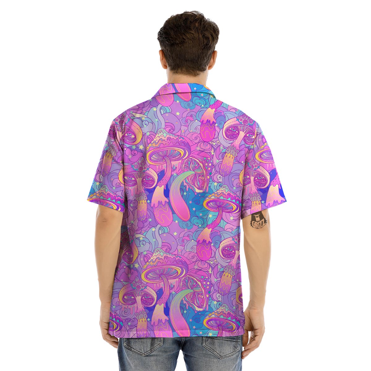 Mushroom Psychedelic Trippy Men’s Hawaiian Shirt-grizzshop