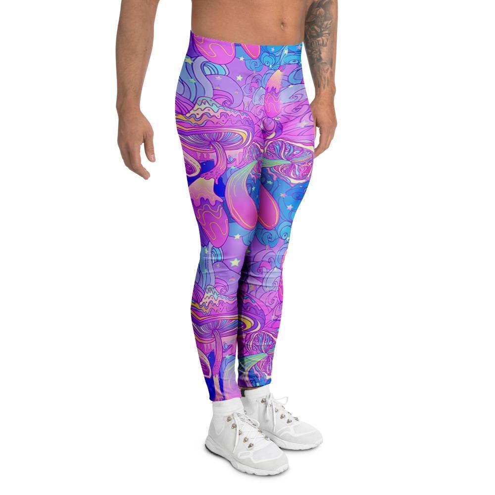 Mushroom Psychedelic Trippy Men's Leggings-grizzshop