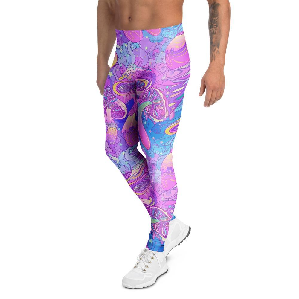 Mushroom Psychedelic Trippy Men's Leggings-grizzshop