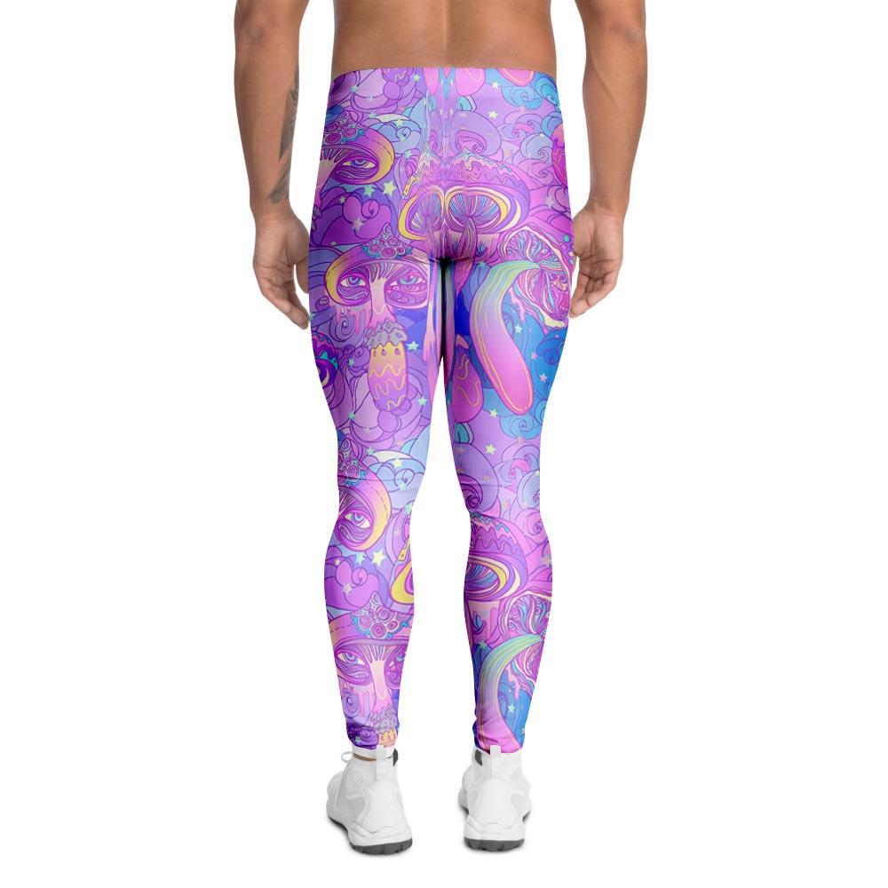 Mushroom Psychedelic Trippy Men's Leggings-grizzshop