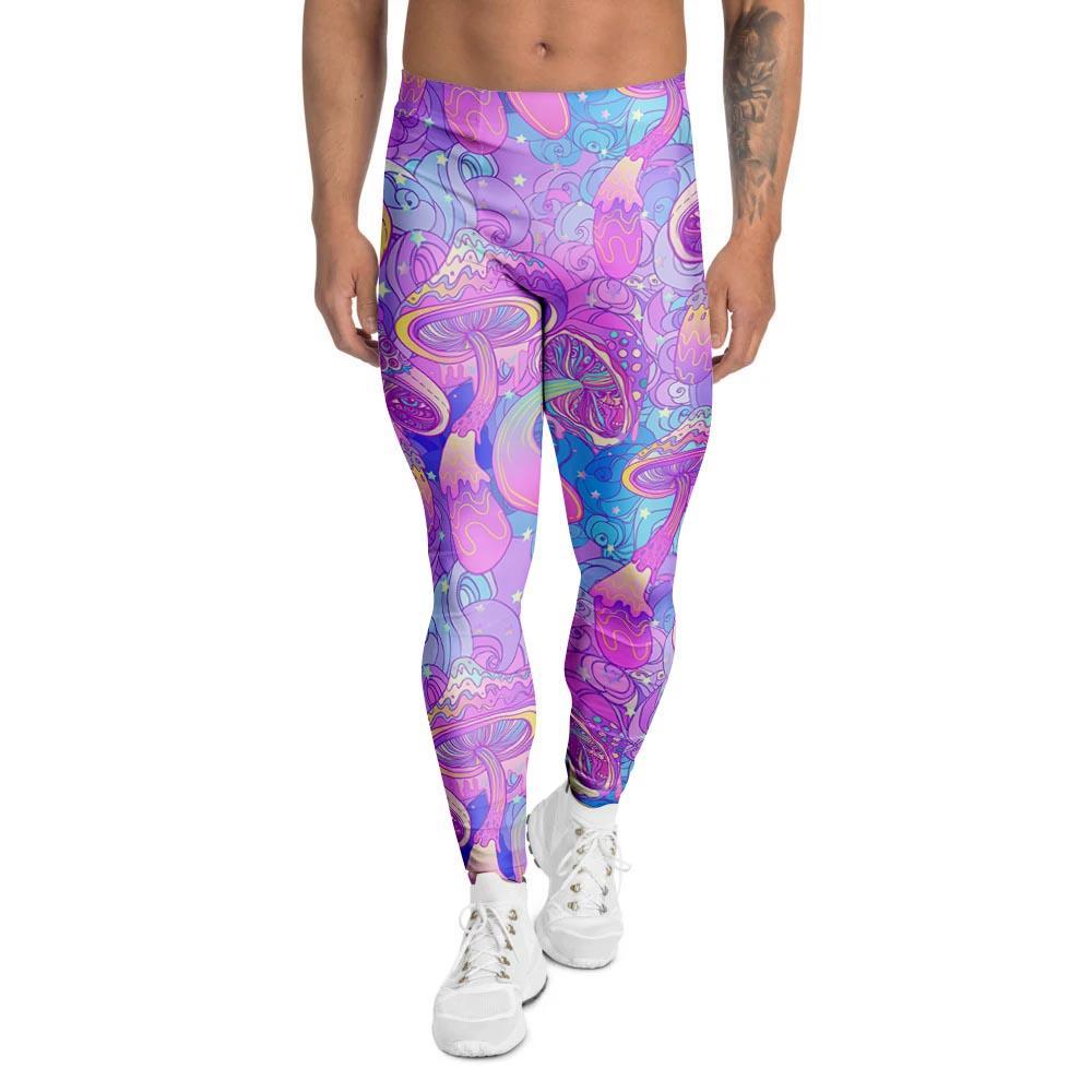 Mushroom Psychedelic Trippy Men's Leggings-grizzshop
