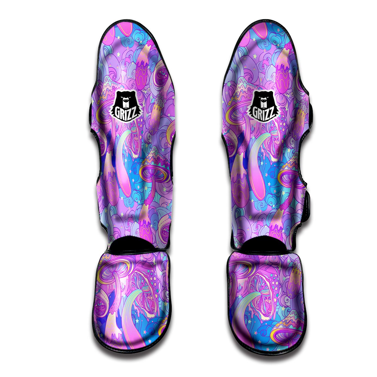 Mushroom Psychedelic Trippy Muay Thai Shin Guard-grizzshop