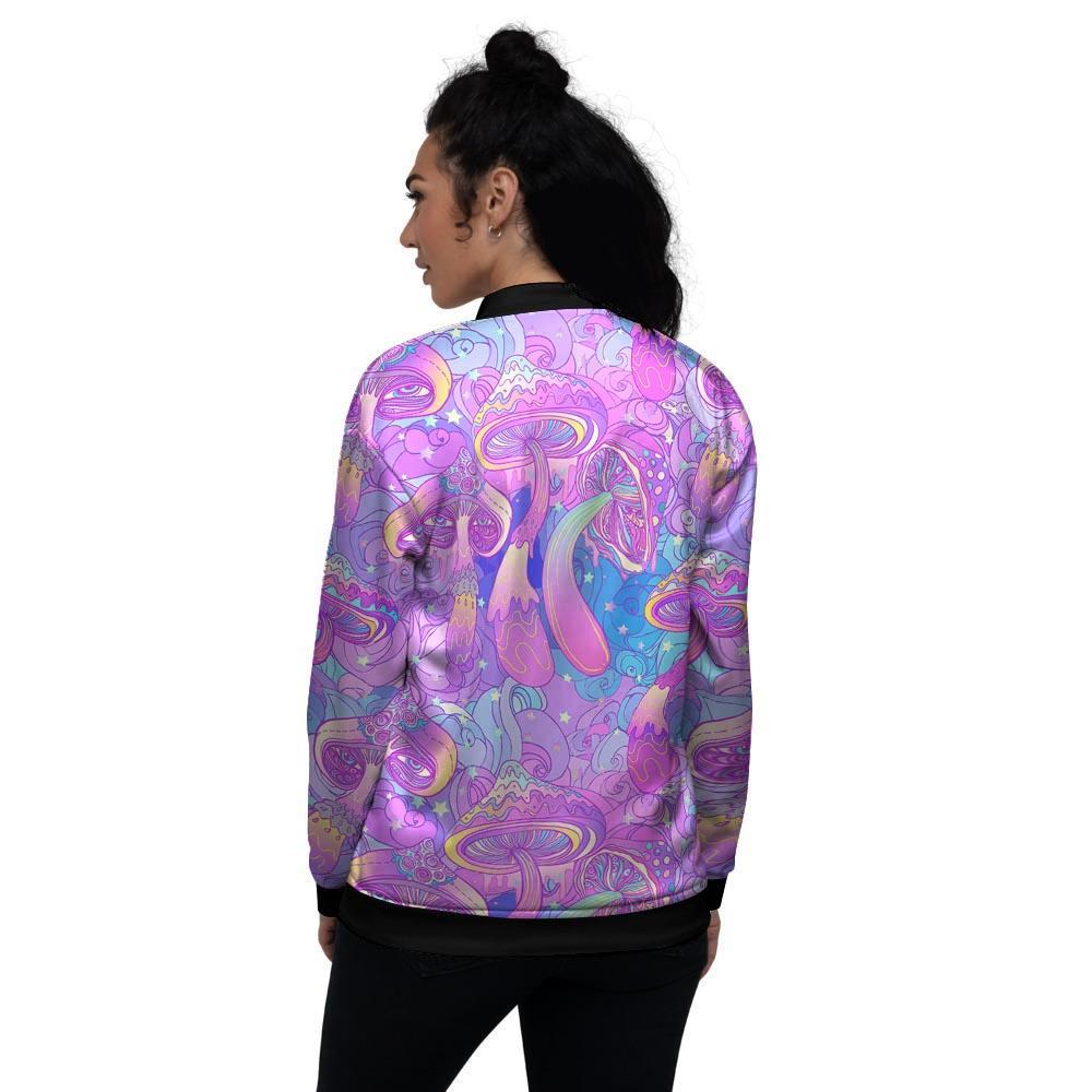 Mushroom Psychedelic Trippy Women's Bomber Jacket-grizzshop