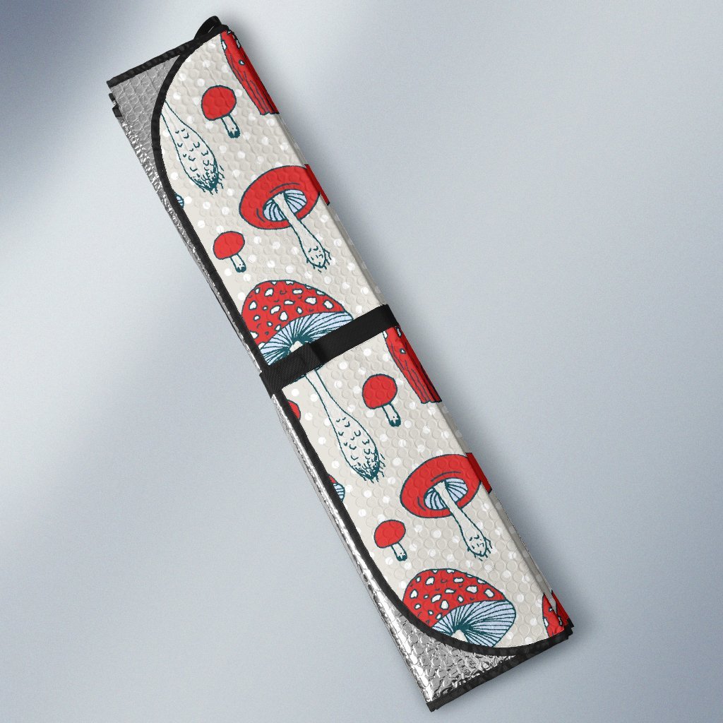 Mushroom Red Dot Print Pattern Car Sun Shade-grizzshop
