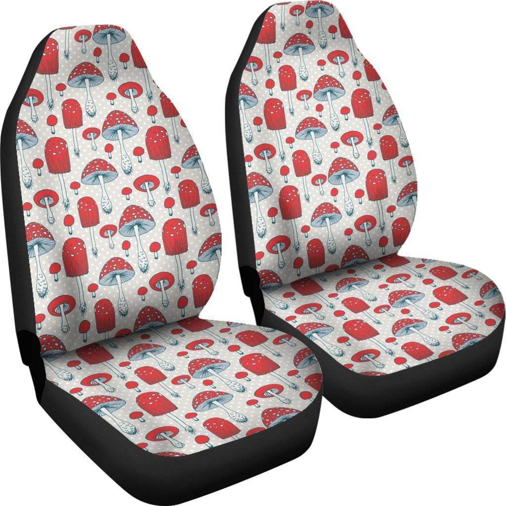 Mushroom Red Dot Print Pattern Universal Fit Car Seat Cover-grizzshop