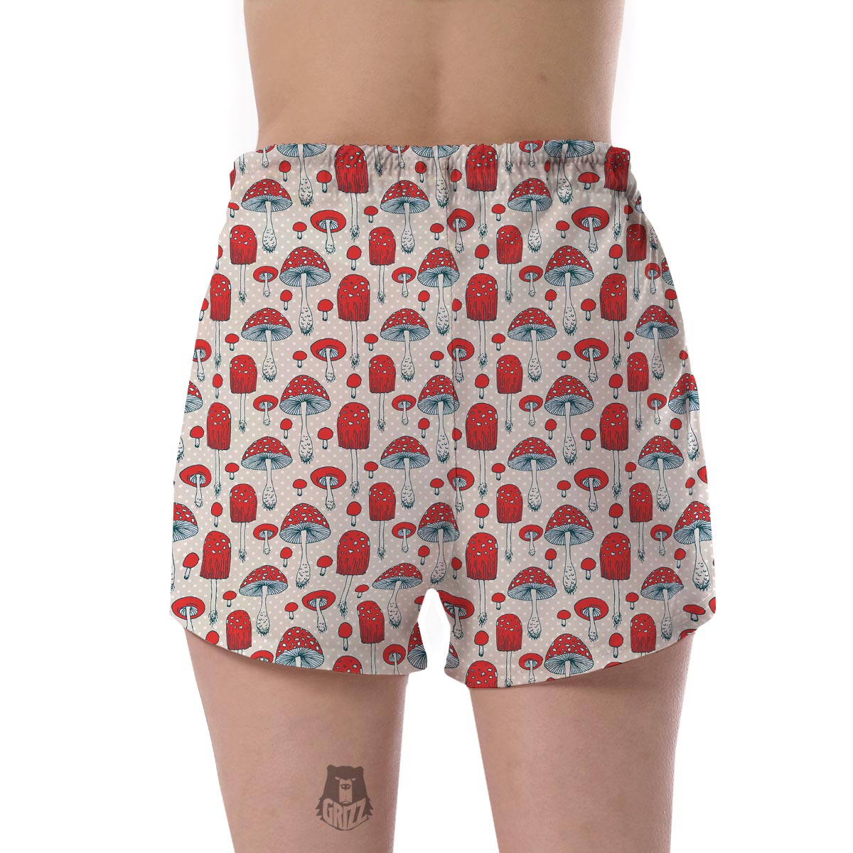 Mushroom Red Dot Print Pattern Women's Shorts-grizzshop