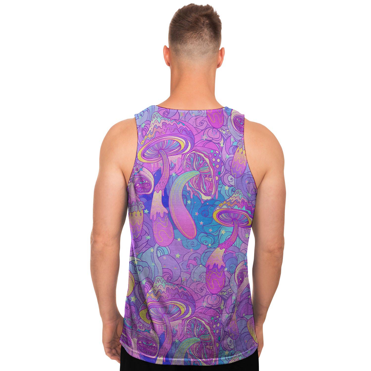 Mushroom Psychedelic Trippy Men's Tank Tops-grizzshop
