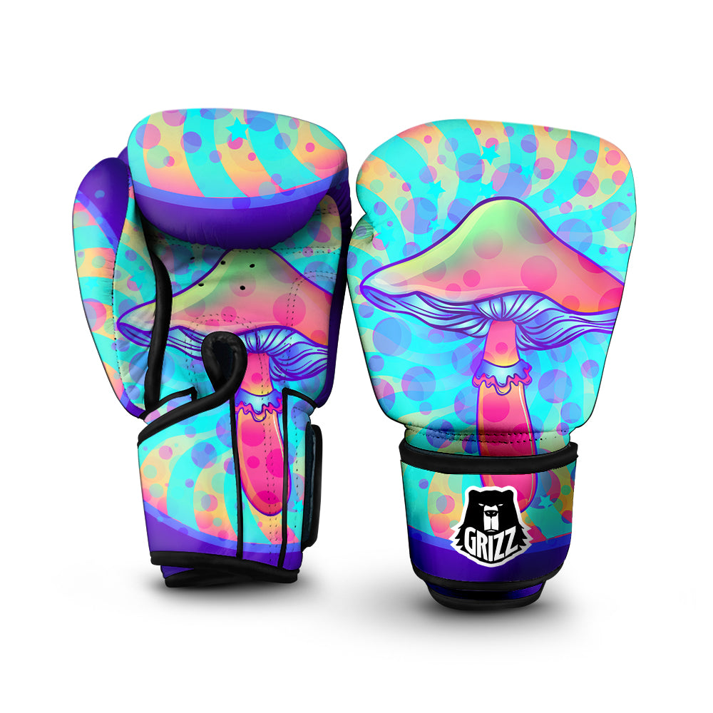 Mushrooms Psychedelic Print Boxing Gloves-grizzshop