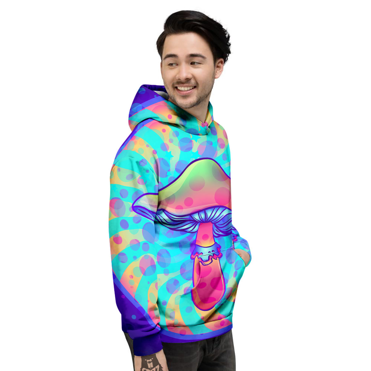 Mushrooms Psychedelic Print Men's Hoodie-grizzshop