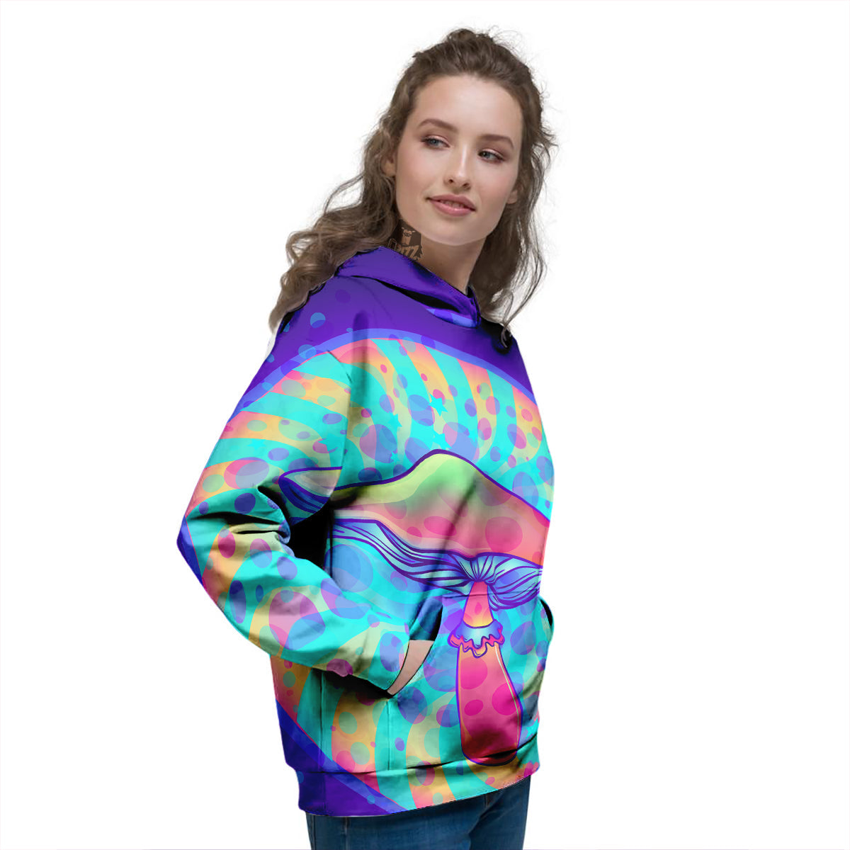 Mushrooms Psychedelic Print Women's Hoodie-grizzshop