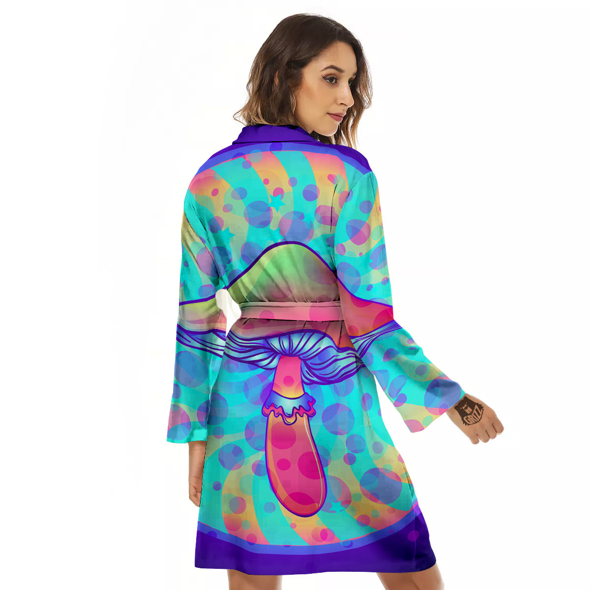 Mushrooms Psychedelic Print Women's Robe-grizzshop