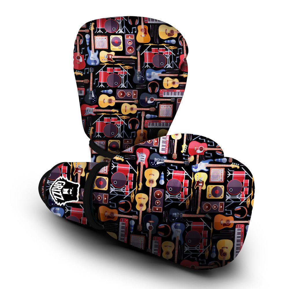 Music Instruments Print Pattern Boxing Gloves-grizzshop
