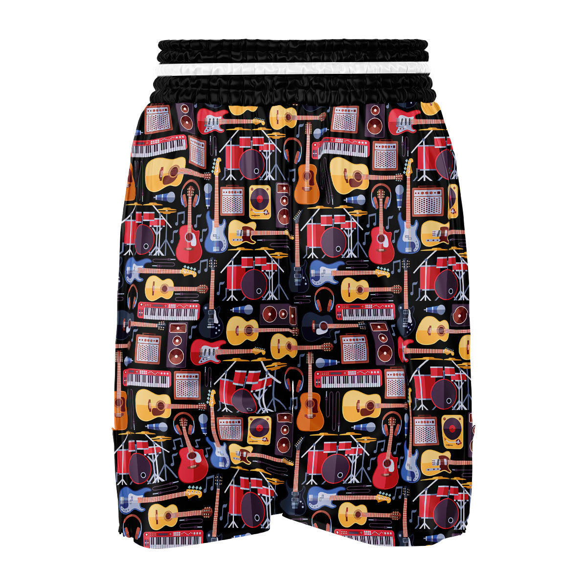 Music Instruments Print Pattern Boxing Shorts-grizzshop