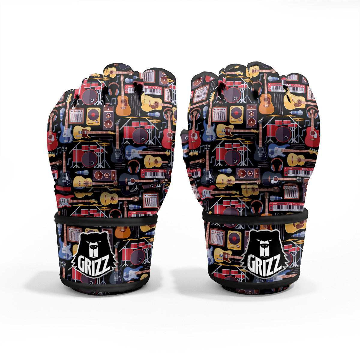 Music Instruments Print Pattern MMA Gloves-grizzshop