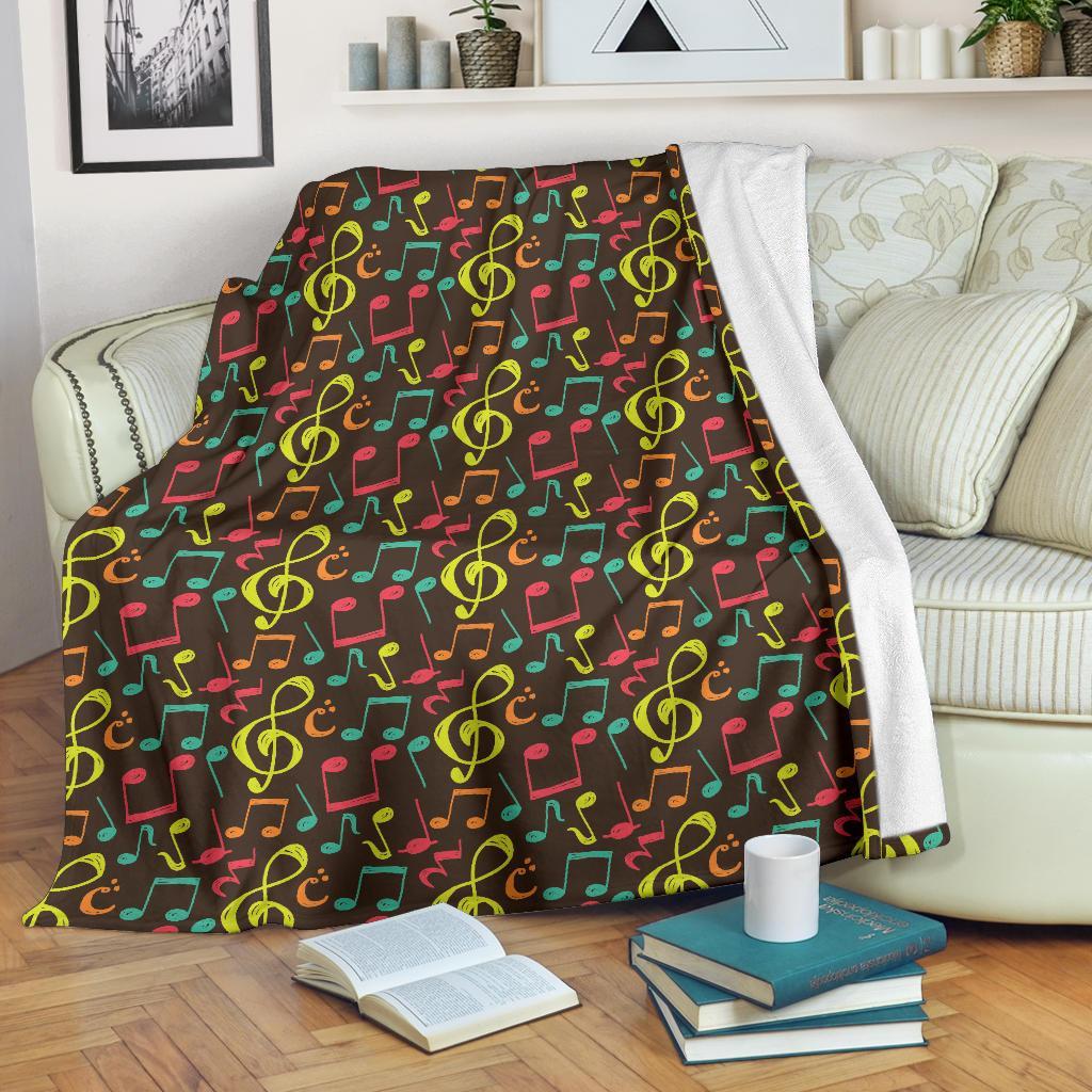 Music Note Colorful Pattern Print Blanket-grizzshop