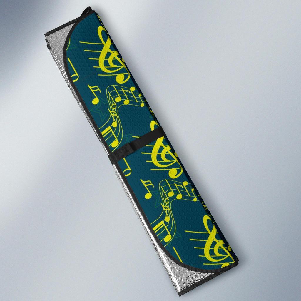 Music Note Pattern Print Car Sun Shade-grizzshop