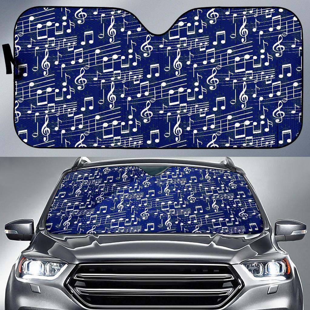 Music Note Print Pattern Car Sun Shade-grizzshop