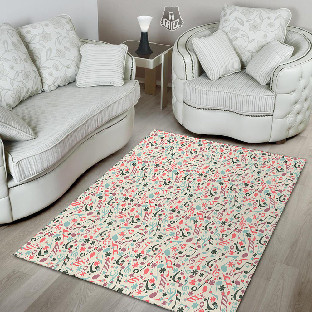 Music Notes Cute Print Pattern Floor Mat-grizzshop