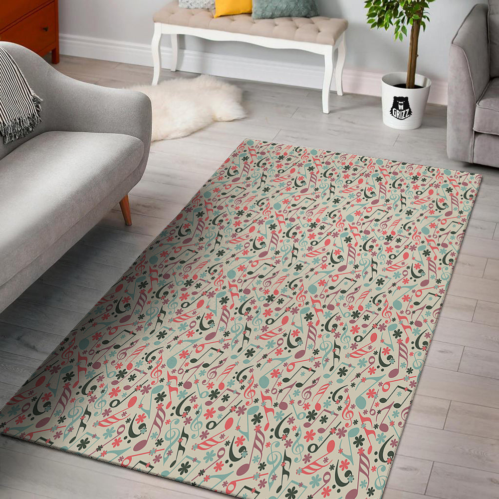 Music Notes Cute Print Pattern Floor Mat-grizzshop