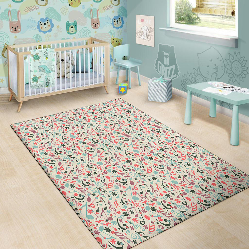 Music Notes Cute Print Pattern Floor Mat-grizzshop