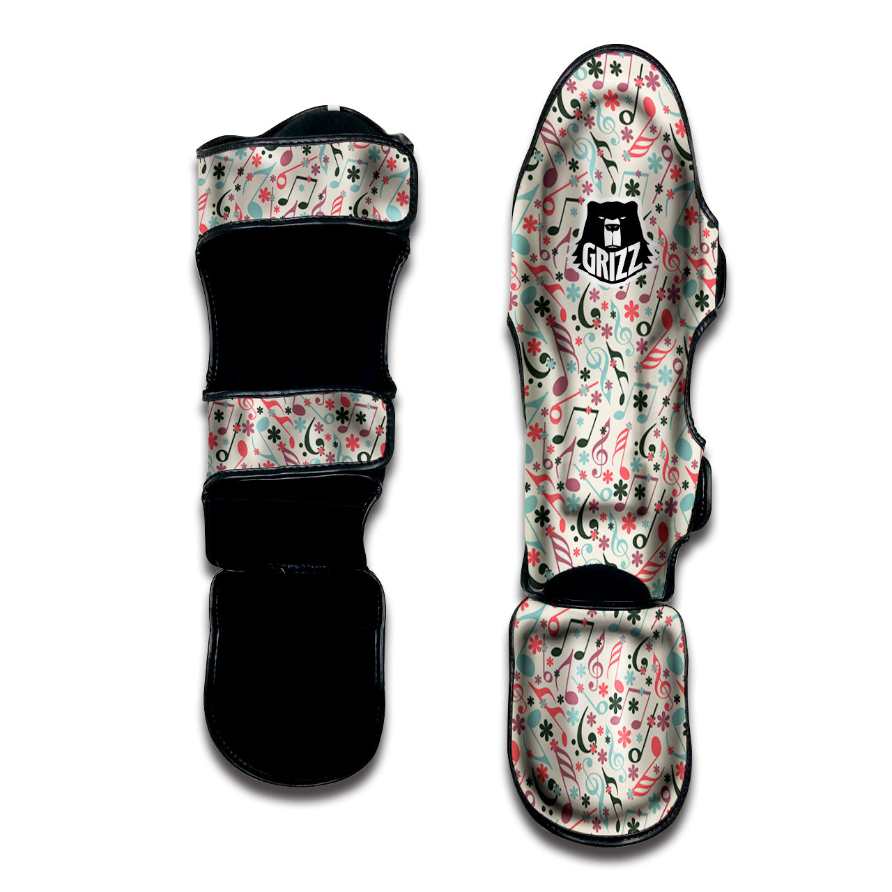 Music Notes Cute Print Pattern Muay Thai Shin Guards-grizzshop